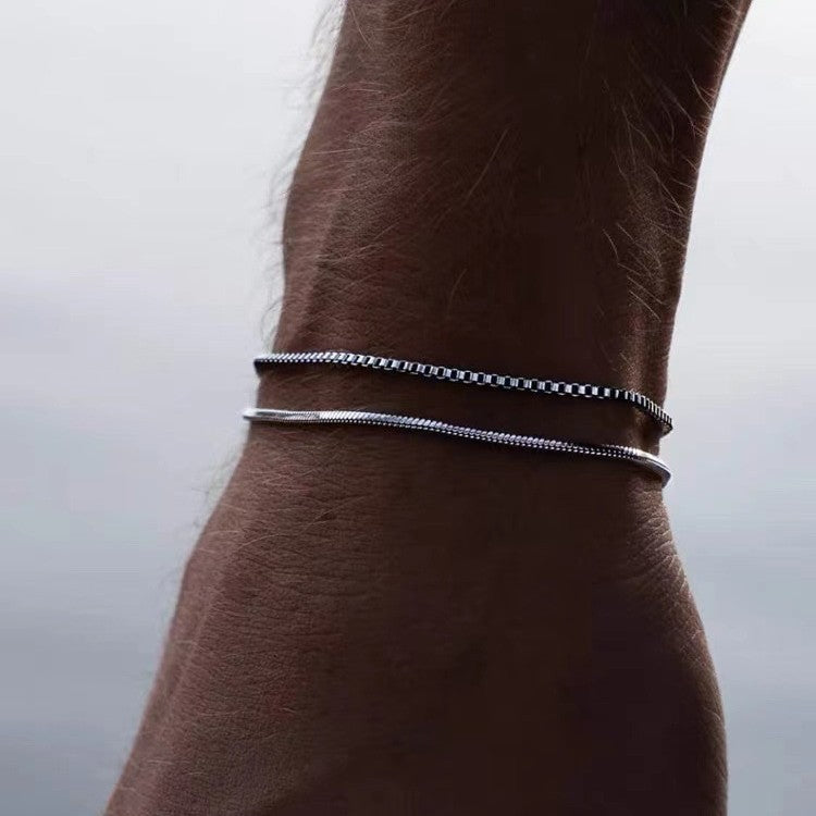 Simple Double-layer Stainless Steel Bracelet