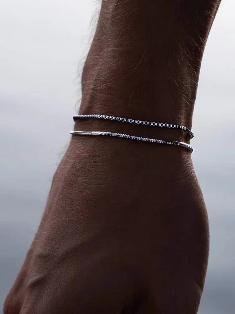 Simple Double-layer Stainless Steel Bracelet