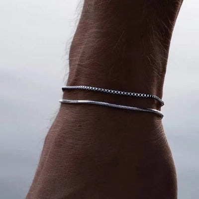 Simple Double-layer Stainless Steel Bracelet